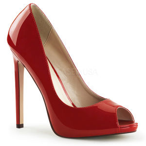 Red Patent Platform High Heel Shoes